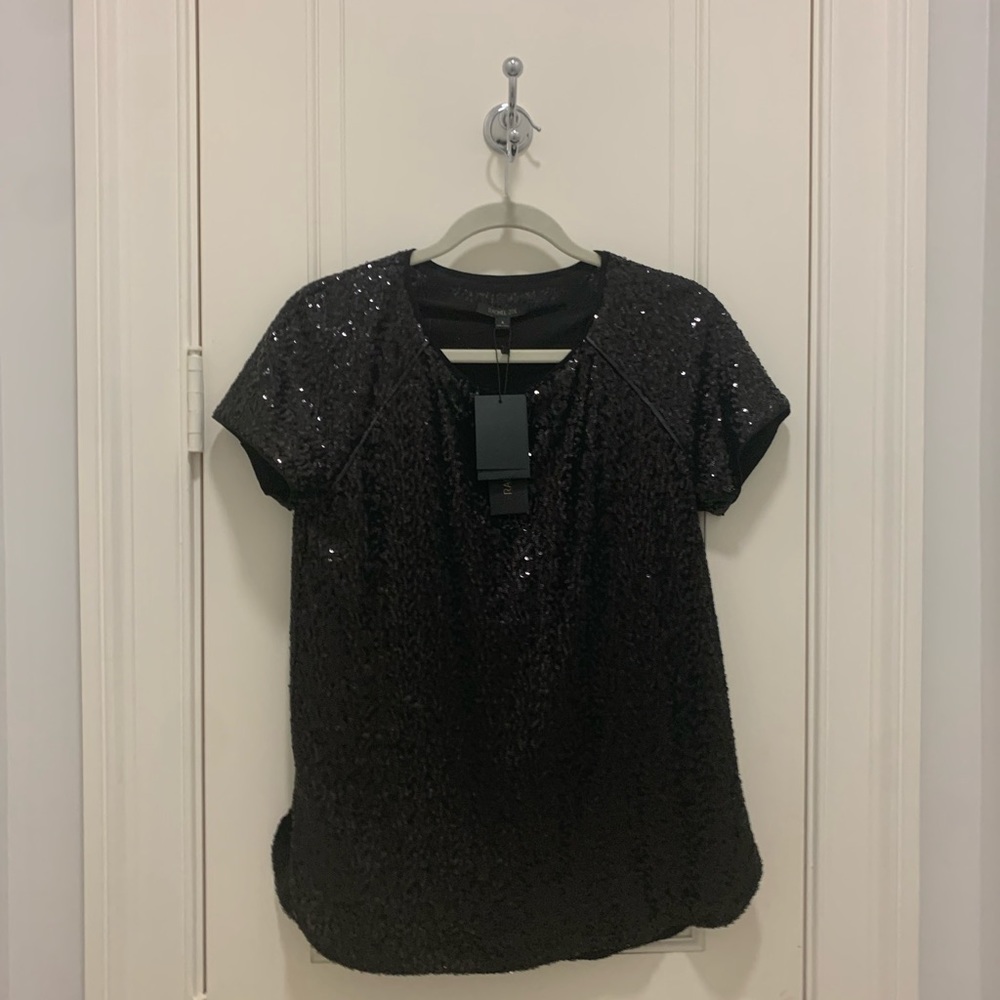 *BNWT*RACHEL ZOE-BLACK SEQUIN/SPARKLY RAGLAN DRESSY FANCY GOING OUT SHIRT/TOP 4 - Picture 10 of 12